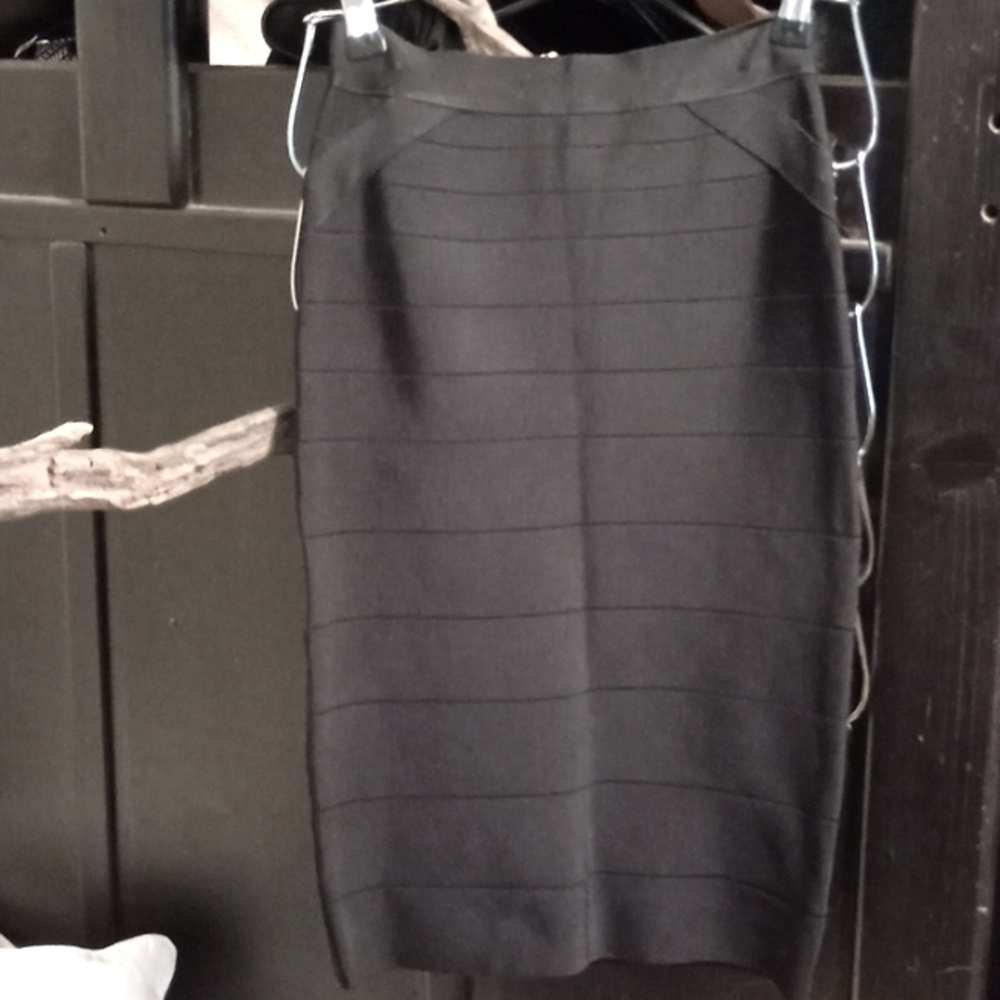 Vintage bebe black stretch pencil skirt size extra small